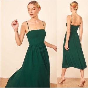 NWOT Reformation Twilight Dress Emerald